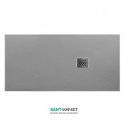 Душевой поддон мраморный Kerasan H3 180х90 см серый матовый 706259