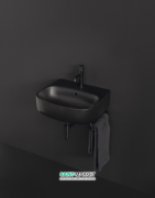 Раковина для ванної накладна / підвісна Kerasan Nolita 50х45 санфарфор чорна матова 534031