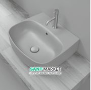 Раковина для ванной накладная/подвесная Kerasan Nolita 50х45 санфарфор серая 534082