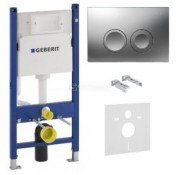 Система інсталяції для підвісного унітазу Geberit Duofix із вбудованим бачком Delta і клавішею Delta21 хром глянсовий 458.126.00.1 + 115.125.21.1