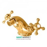 Смеситель для биде Kerasan Retro двухвентильный золото 739091