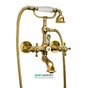 Змішувач для ванни Kerasan Retro двухвентильний з душовим комплектом золото 739491