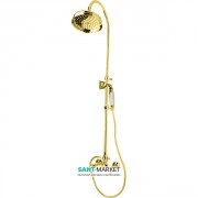 Душевая стойка с верхним душем Kerasan Retro Ø20 см и душевым комплектом золото 7398K1