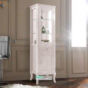 Шкаф-пенал с витриной Kerasan Retro деревянный белый матовый 731530