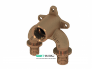 Тройник угловой с настенным креплением TECE TECEflex 16х1/2х20 закругленный бронза 708606