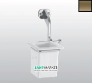 Стакан для зубних щіток підвісний Kerasan Waldorf з настінним тримачем білий бронза 741093