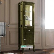 Шафа-пенал з вітриною Kerasan Retro дерев'яна зелена 731552