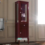 Шкаф-пенал с витриной Kerasan Retro деревянный бордо 731553