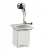 Стакан для зубных щеток подвесной Kerasan Waldorf с настенным держателем белый хром 741090