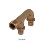 Двойное соединение TECE TECEflex 16х16х1/2 закругленное бронза 708608