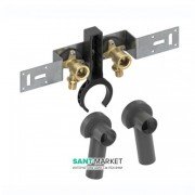 Монтажный комплект с настенными уголками для подключения смесителя Tece TECEflex латунь 80 мм 720536