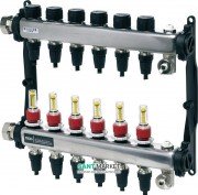 Коллектор для систем напольного отопления Tece TECElogo HKV 5 с ротометрами и соединениями push-fit нержавеющая сталь 77311105