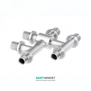 Трійник подвійний Tece Teceflex одноплощинної нікельований 20 (18) х16х16 718502