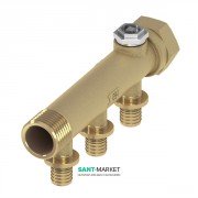 Коллектор 3/4 на 3 контура TECE TECEflex под запрессовку d 16 мм латунь 712008