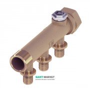 Коллектор 3/4 на 3 контура TECE TECEflex под запрессовку d 16 мм бронза 712202