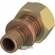 Переходник прямой Tece TECEflex с накидной гайкой и торцевым уплотнением бронза 20(18)х3/4 717603