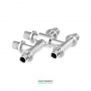 Тройник двойной Tece Teceflex одноплоскостной никелированный 16x16x16 718501