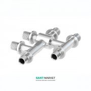 Тройник двойной Tece Teceflex одноплоскостной никелированный 20(18)х16х20(18) 718503