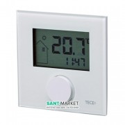 Кімнатний термостат з LCD дисплеєм Tece TECEfloor RT-D 24 Standart обігрів біле скло 77410043