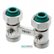 Запірно-приєднувальний вузол для нижнього підключення радіаторів прохідний 3/4 євроконус Tece TECEflex латунь 8740435