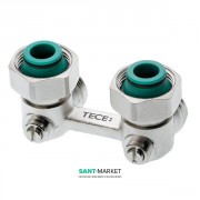Запірно-приєднувальний вузол для нижнього підключення радіаторів кутовий 3/4 євроконус Tece TECEflex латунь 8740436