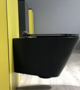 Унитаз подвесной Simas коллекция Gambassi черный матовый + сиденье + крепление GA18NM+GA004NM+F85