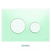 Панель змиву для унітазу TECE TECEloop з двома клавішами скляна зелена клавіші білі 9240651