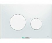 Панель смыва для унитаза TECE TECEloop с двумя клавишами стеклянная белая клавиши белые 9240650