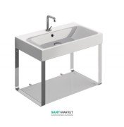 Консоль під раковину Kerasan Cento 80 см зі скляною полицею нікель 9126K2