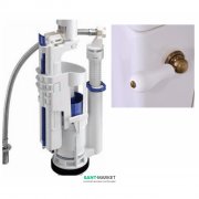 Механізм зливу для низького бачка Kerasan Waldorf / Retro з бічною ручкою білий / бронза 754393