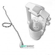 Механізм зливу для високого бачка Kerasan Waldorf / Retro з ланцюжком і ручкою білий / хром 754690