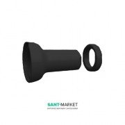 Отвод для унитазов Kerasan Retro для выпуска в стену керамика чёрный глянцевый 754804