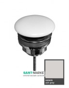 Донный клапан Kerasan клик-клак с накладкой из керамики светло-серый 923382