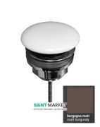 Донный клапан Kerasan клик-клак с накладкой из керамики бургундский матовый 923375