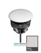 Донний клапан Kerasan клік-клак з накладкою з кераміки світло-сірий 923382