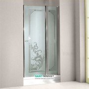 Двері душова левосторонняя Kerasan Retro SX профіль хром скло матове з декором 9140P0