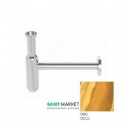 Сифон для раковины Kerasan Lux бутылочный 1” 1/4 золото 923591