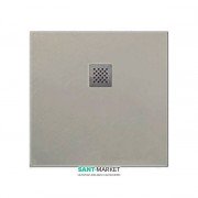 Душовий піддон мармуровий Kerasan H2.5 80х80 см сірий матовий 703059