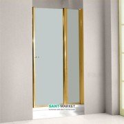 Двері душова левосторонняя Kerasan Retro SX профіль золото матове скло 9140S1