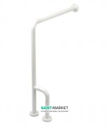 Кутовий опорний поручень Kerasan Comunita 80х80 см для людей з обмеженими можливостями білий 905501