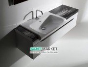 Тумба под раковину на 60 см подвесная Kerasan Inka ДСП белый глянец 911101