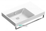 Раковина для ванної підвісна Catalano New Zero 75х50 керамічна чаша зліва колір білий 175SZEUP00