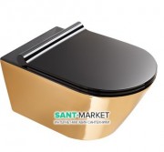 Унитаз подвесной Catalano Gold & Silver 55х35 керамика черный/золото 1VS55NRNO