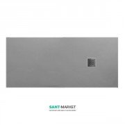 Душевой поддон мраморный Kerasan H2.5 160х70 см серый матовый 703659