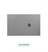 Душовий піддон мармуровий Kerasan H2.5 100х80 см сірий матовий 703959