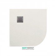 Душевой поддон угловой мраморный Kerasan H2.5 80х80 см белый матовый 704530