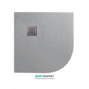 Душевой поддон угловой мраморный Kerasan H2.5 80х80 см серый матовый 704559