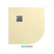 Душевой поддон угловой мраморный Kerasan H2.5 80х80 см кремовый матовый 704565