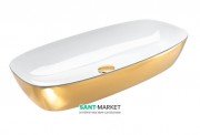 Раковина для ванной накладная Catalano Gold & Silver 80х40 керамика цвет белый/золото 180APGRLXBO
