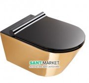 Унитаз подвесной Catalano Gold & Silver 55х35 керамика черный/золото 1VS55NRNO
